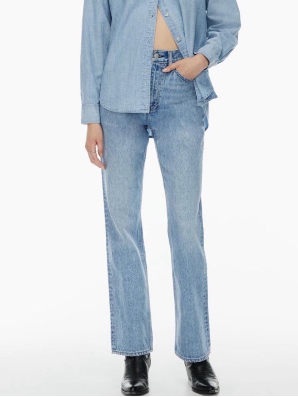 Aritzia Denim Forum The Jane 70s Super High Boot Jeans Size 25